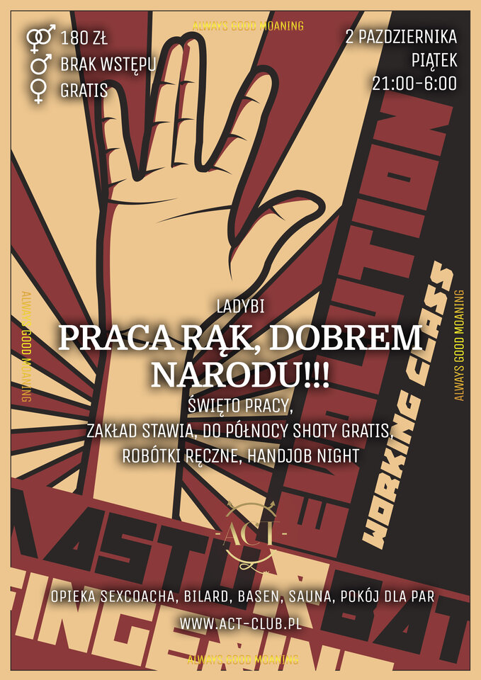2 PAŹDZIERNIKA 2020 - PRACA RĄK - DOBREM NARODU - LadyBi - ACTSwingersClubWarszawa