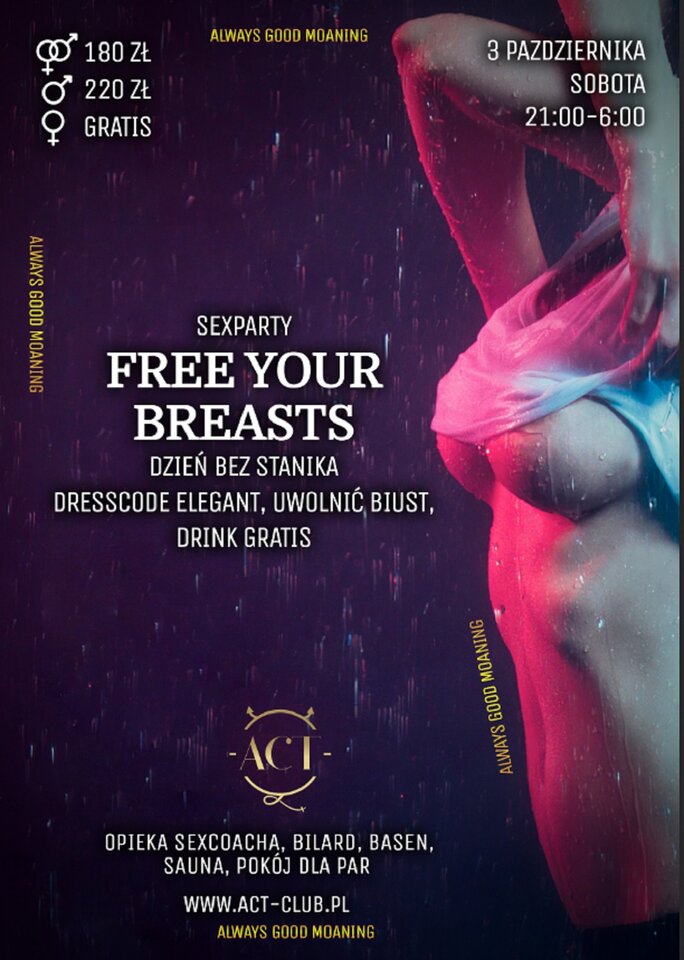 3 PAŻDZIERNIKA 2020 - FREE YOUR BREASTS - SexParty - ACTSwingersClubWarszawa