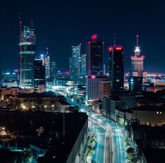 Warsaw by night