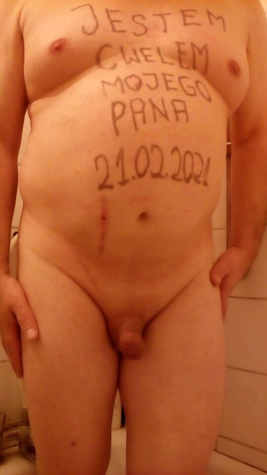 P cwelik z napisem Jestem Cwelem Mojego Pana 21.02.2021 g.15.56.jpg - Wawa48