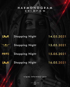 Harmonogram Sklepów SecretFace na Weekend :)