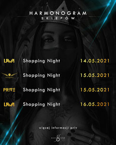 Harmonogram Sklepów SecretFace na Weekend :)