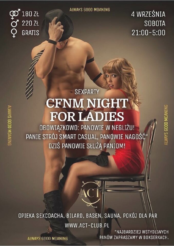 4 WRZEŚNIA 2021 – CFNM Night for Ladies – SexParty - ACTSwingersClubWarszawa