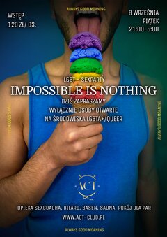 8 PAŹDZIERNIKA 2021 – IMPOSSIBLE is NOTHING - LGBT SexParty