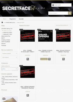 Sklep z biletami secretface.com.pl