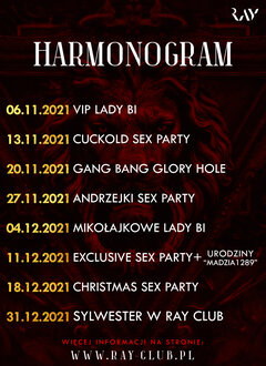 Harmonogram Ray Club Poznan 2021 + Sylwester