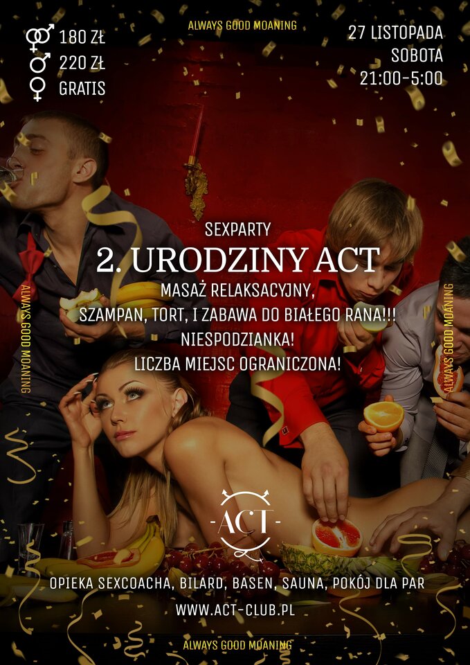 27 LISTOPADA 2021 - DRUGIE URODZINY ACT - SexParty - ACTSwingersClubWarszawa