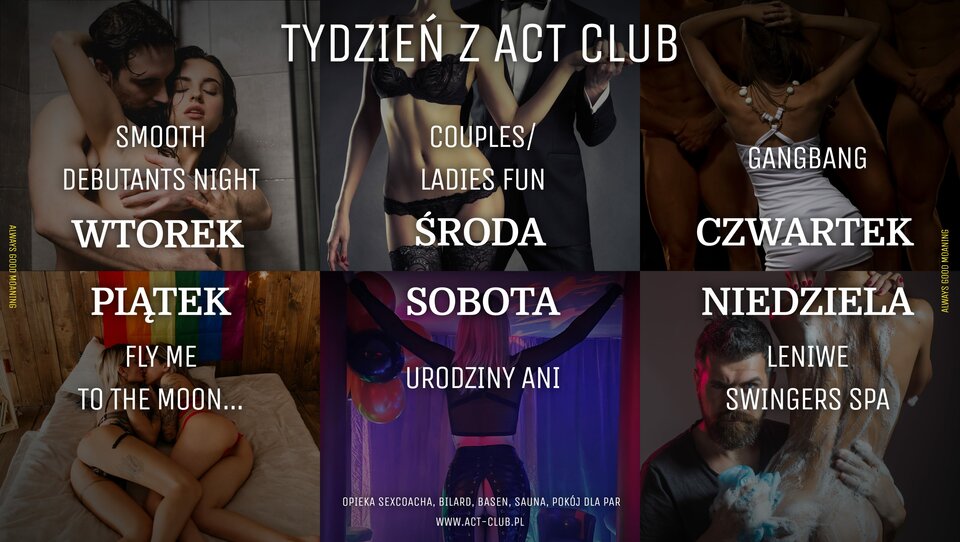 Harmonogram zabaw w ACT  - 25-30 STYCZNIA 2022 - ACTSwingersClubWarszawa