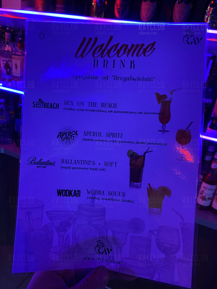 Darmowa lista welcome drinków na 29.01 sobota gang bang w ray! - RayClub