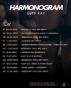 Harmonogram Luty 2022 RAY CLUB !