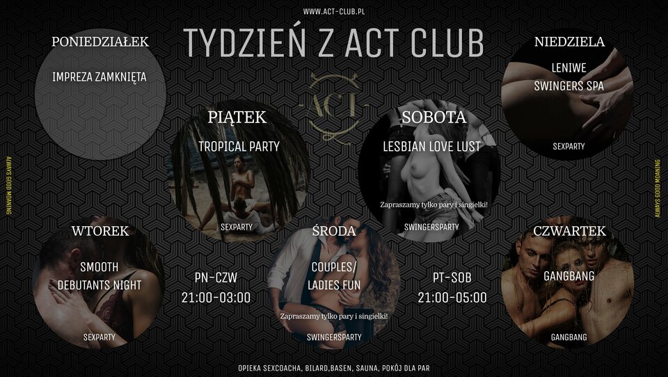 ROZKŁAD TYGODNIA - ACTSwingersClubWarszawa