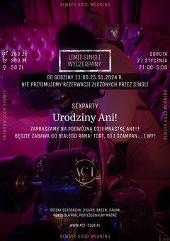 27 STYCZNIA - Urodziny Ani - SexParty