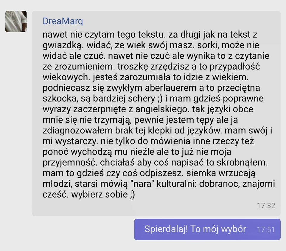 Mój wybór - spierdalaj! - milFuria