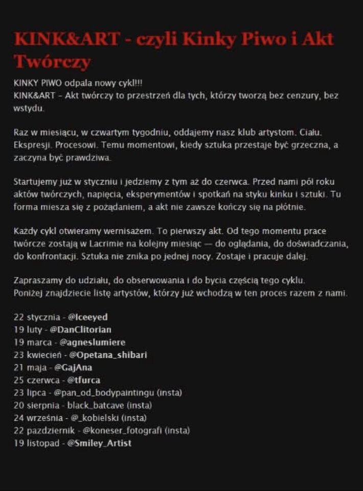 KINK&ART - czyli Kinky Piwo i Akt Twórczy - LaCrimadiSangue