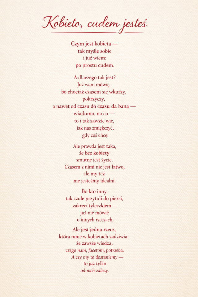Kobieta cudem jest mój wiersz - uwielbiamfantazie