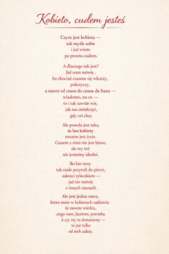 Kobieta cudem jest mój wiersz